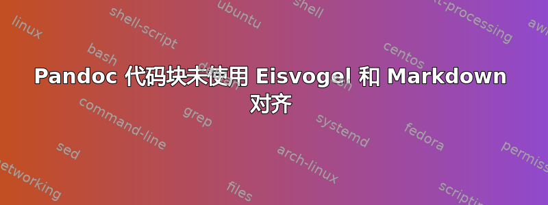 Pandoc 代码块未使用 Eisvogel 和 Markdown 对齐