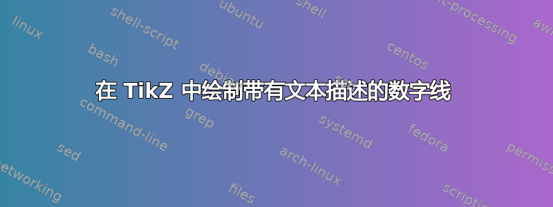 在 TikZ 中绘制带有文本描述的数字线