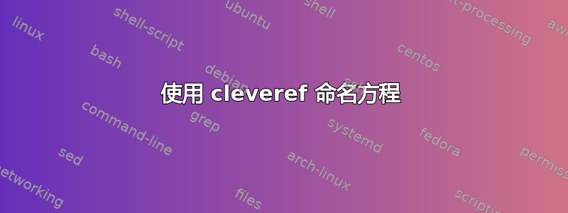 使用 cleveref 命名方程