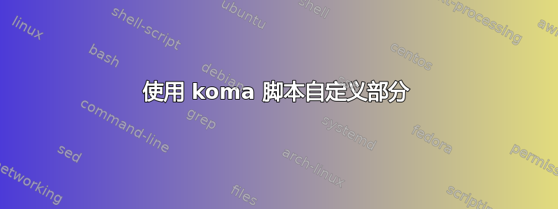 使用 koma 脚本自定义部分