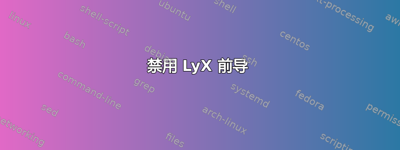 禁用 LyX 前导