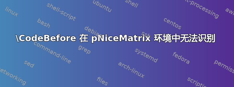 \CodeBefore 在 pNiceMatrix 环境中无法识别