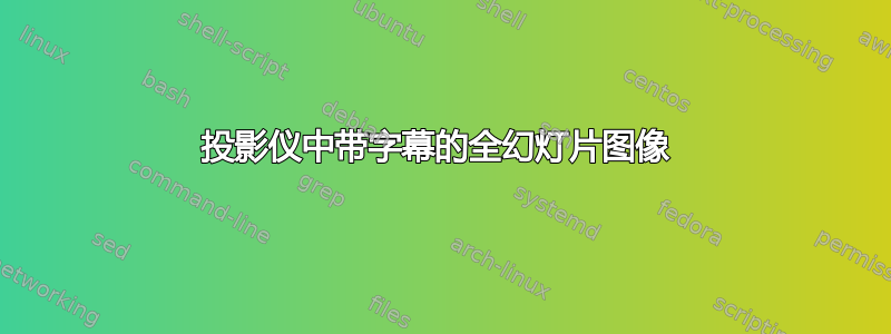 投影仪中带字幕的全幻灯片图像 