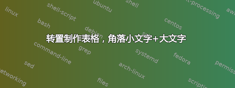 转置制作表格，角落小文字+大文字