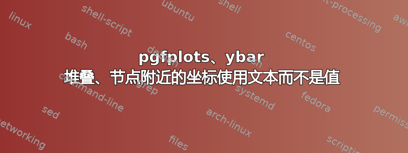 pgfplots、ybar 堆叠、节点附近的坐标使用文本而不是值