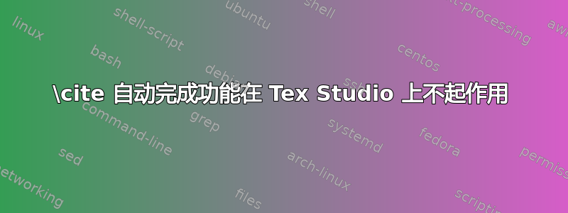 \cite 自动完成功能在 Tex Studio 上不起作用