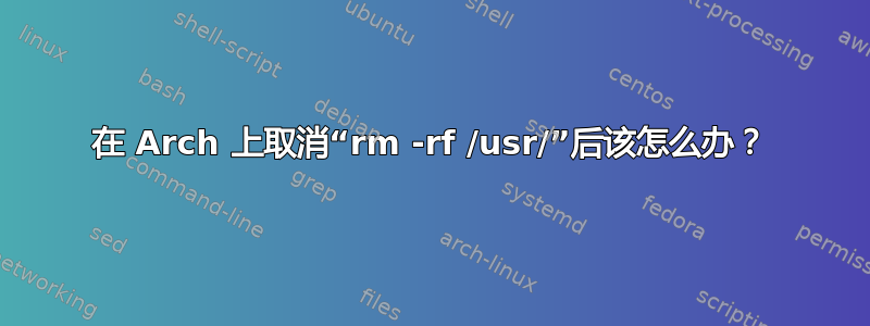 在 Arch 上取消“rm -rf /usr/”后该怎么办？