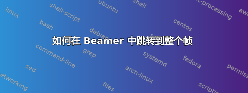 如何在 Beamer 中跳转到整个帧