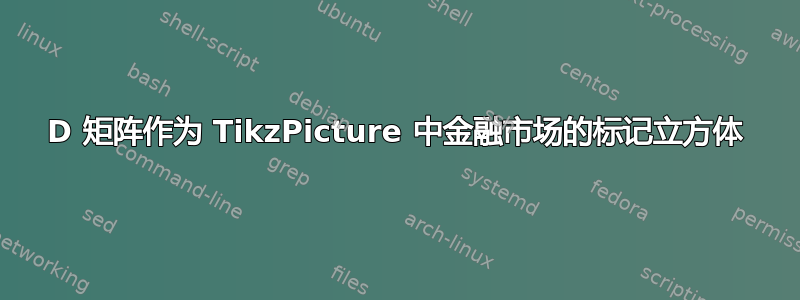 3D 矩阵作为 TikzPicture 中金融市场的标记立方体