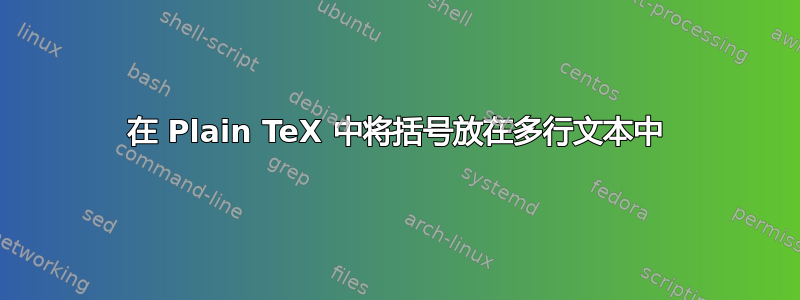 在 Plain TeX 中将括号放在多行文本中