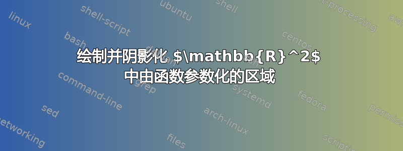 绘制并阴影化 $\mathbb{R}^2$ 中由函数参数化的区域