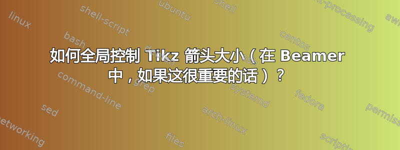 如何全局控制 Tikz 箭头大小（在 Beamer 中，如果这很重要的话）？