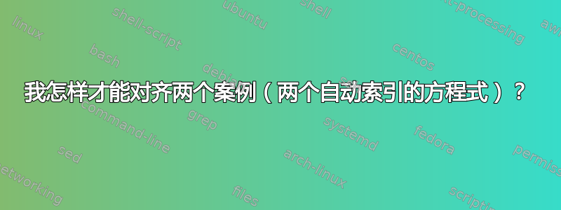 我怎样才能对齐两个案例（两个自动索引的方程式）？