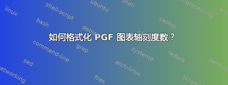 如何格式化 PGF 图表轴刻度数？