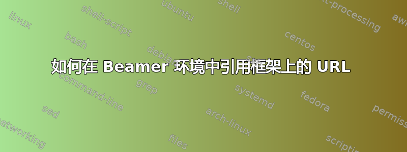 如何在 Beamer 环境中引用框架上的 URL