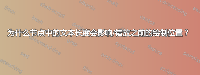 为什么节点中的文本长度会影响/错放之前的绘制位置？