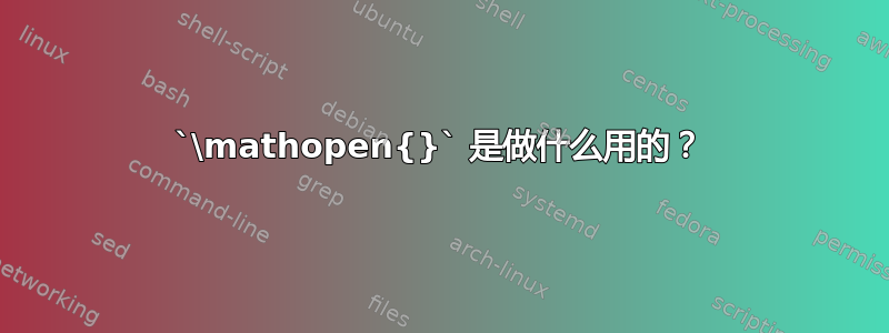 `\mathopen{}` 是做什么用的？