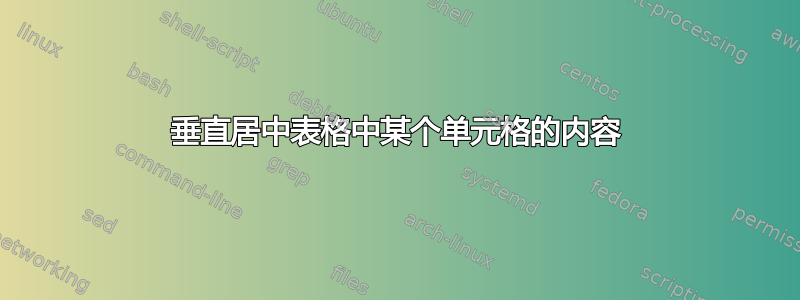 垂直居中表格中某个单元格的内容