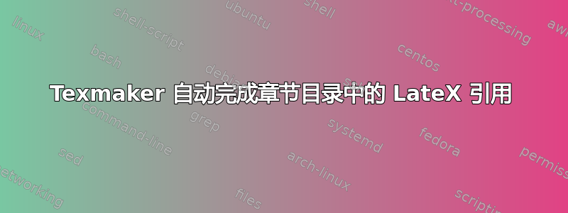 Texmaker 自动完成章节目录中的 LateX 引用