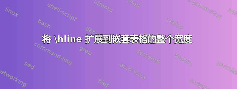 将 \hline 扩展到嵌套表格的整个宽度