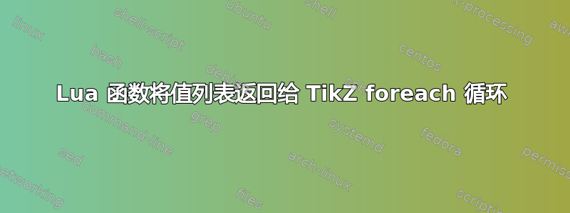 Lua 函数将值列表返回给 TikZ foreach 循环