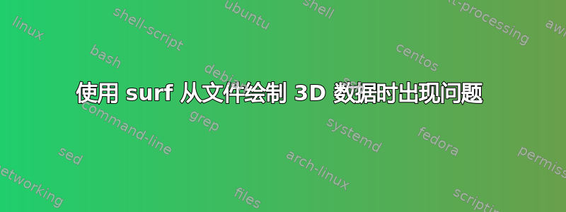 使用 surf 从文件绘制 3D 数据时出现问题