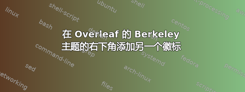 在 Overleaf 的 Berkeley 主题的右下角添加另一个徽标