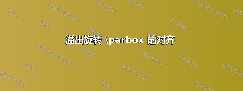 溢出旋转 \parbox 的对齐