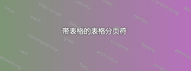 带表格的表格分页符