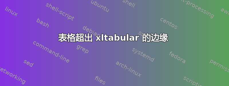 表格超出 xltabular 的边缘