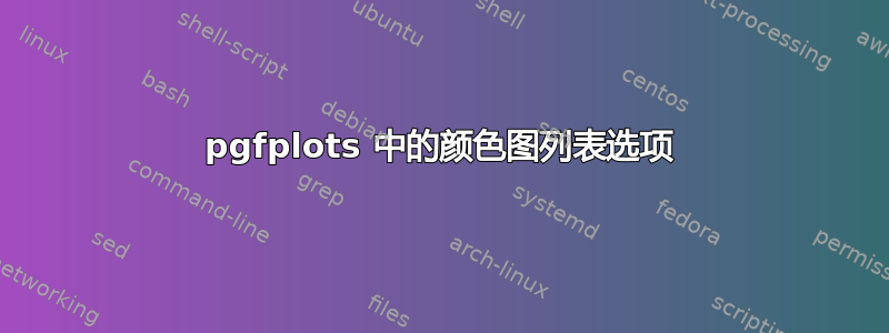 pgfplots 中的颜色图列表选项