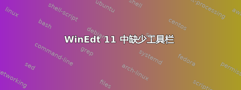 WinEdt 11 中缺少工具栏