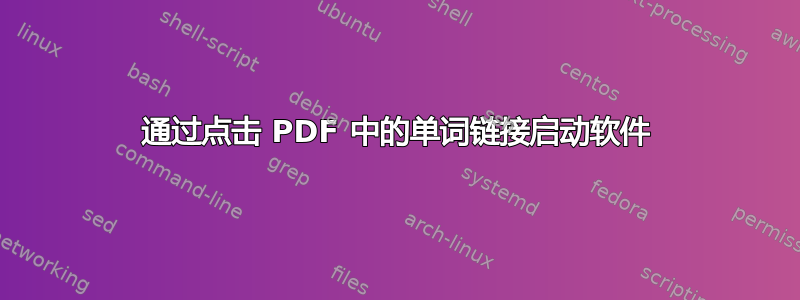 通过点击 PDF 中的单词链接启动软件
