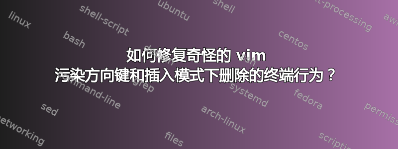 如何修复奇怪的 vim 污染方向键和插入模式下删除的终端行为？