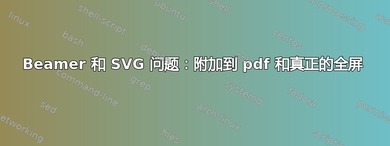 Beamer 和 SVG 问题：附加到 pdf 和真正的全屏