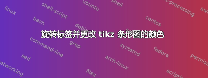 旋转标签并更改 tikz 条形图的颜色