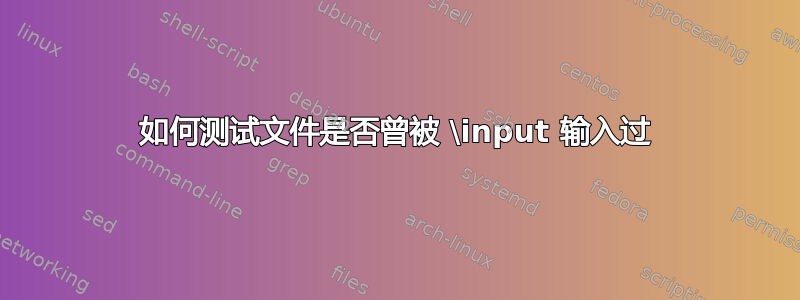 如何测试文件是否曾被 \input 输入过