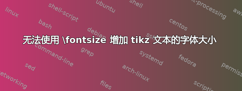 无法使用 \fontsize 增加 tikz 文本的字体大小