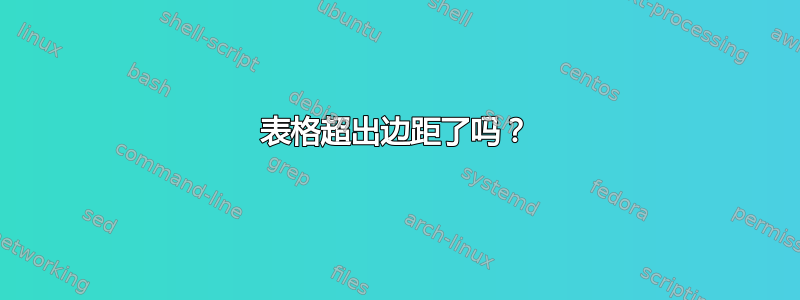 表格超出边距了吗？