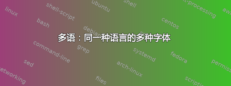 多语：同一种语言的多种字体