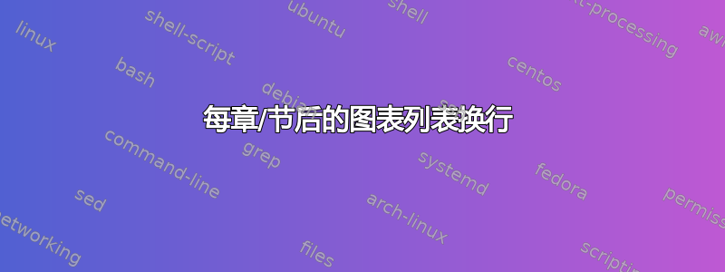 每章/节后的图表列表换行