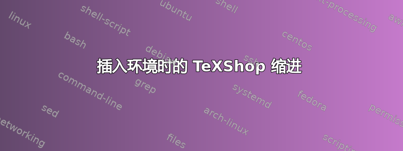 插入环境时的 TeXShop 缩进