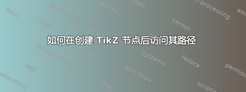 如何在创建 TikZ 节点后访问其路径