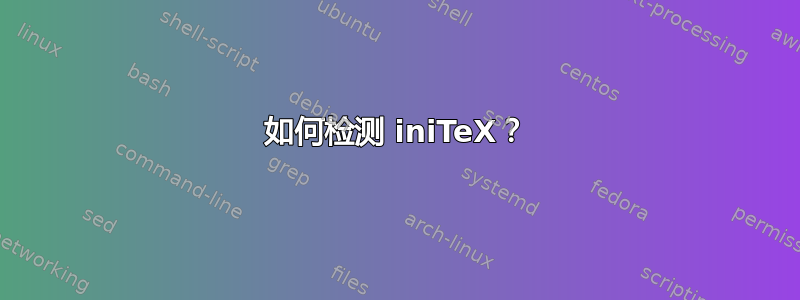 如何检测 iniTeX？