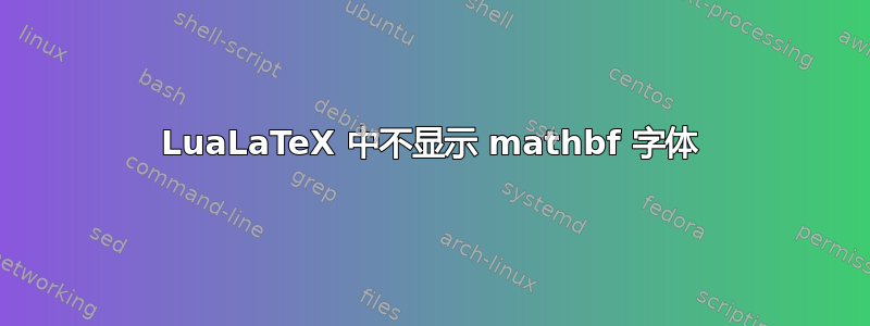 LuaLaTeX 中不显示 mathbf 字体