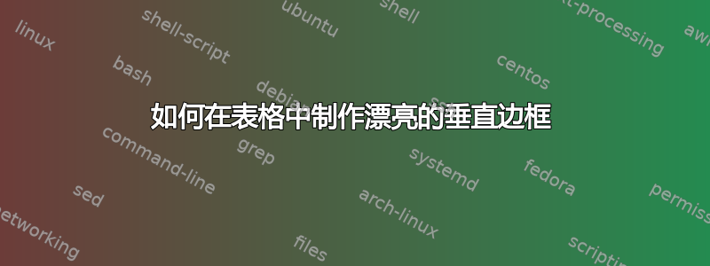 如何在表格中制作漂亮的垂直边框