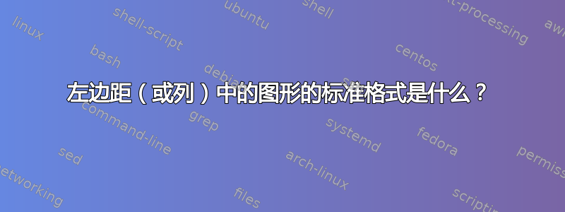 左边距（或列）中的图形的标准格式是什么？