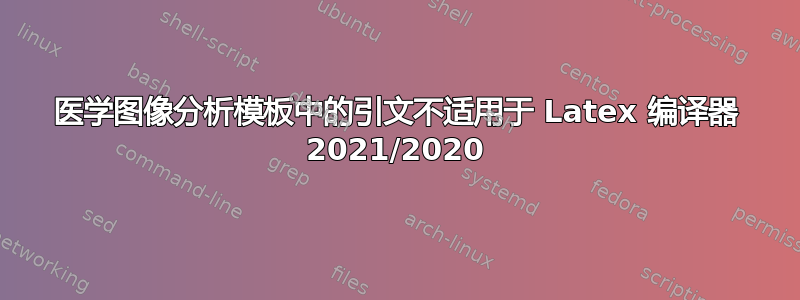 医学图像分析模板中的引文不适用于 Latex 编译器 2021/2020