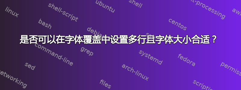 是否可以在字体覆盖中设置多行且字体大小合适？