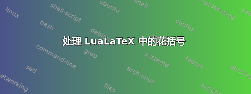 处理 LuaLaTeX 中的花括号